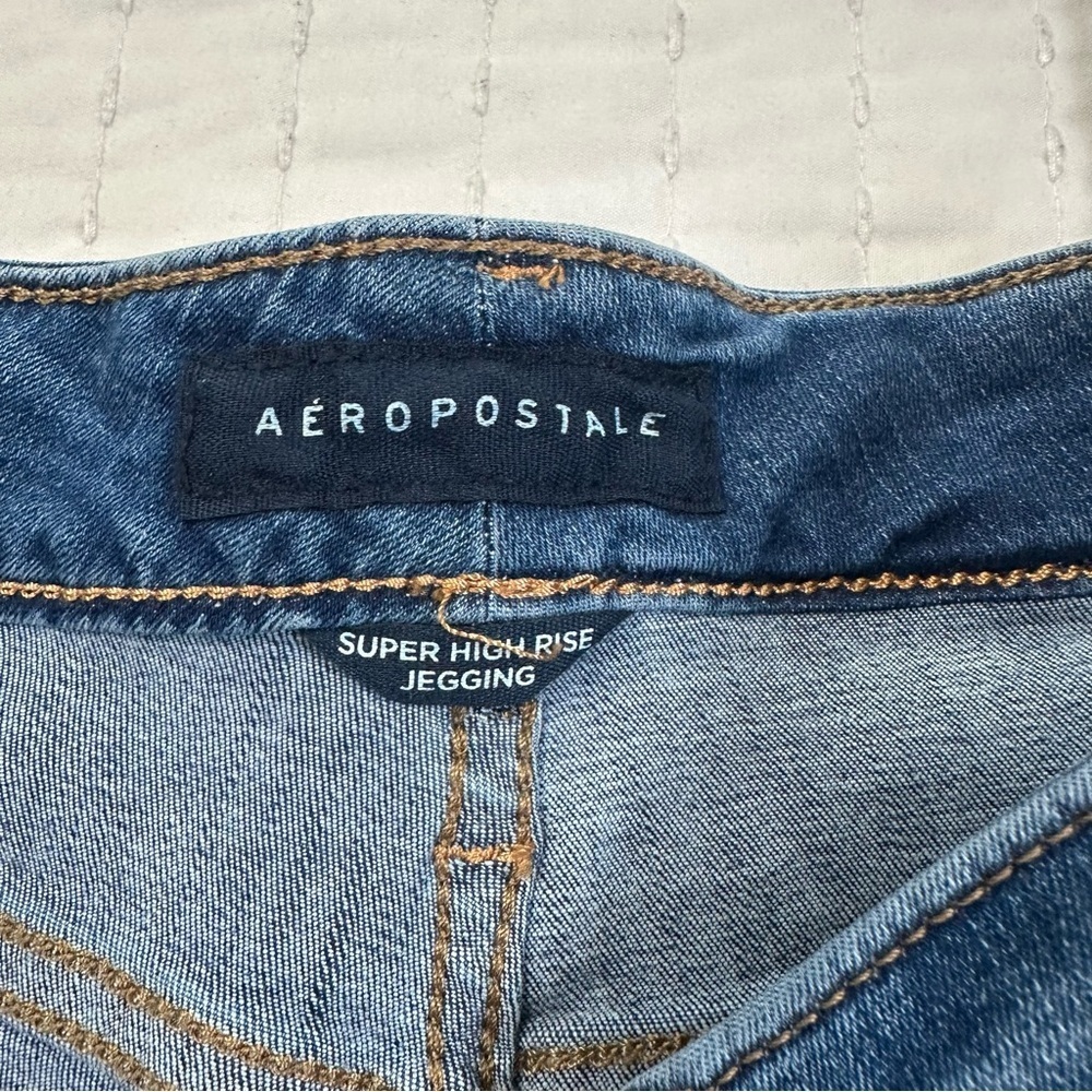 Aeropostale Super High Rise Jegging Women's Dark Blue Skinny Jeans - Picture 3 of 11